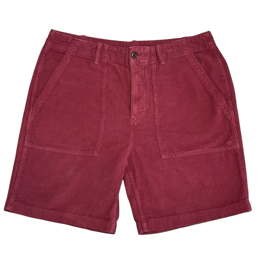 NWT Outerknown Corduroy Shorts Mens 34 Red Organic Cotton Utility Pockets